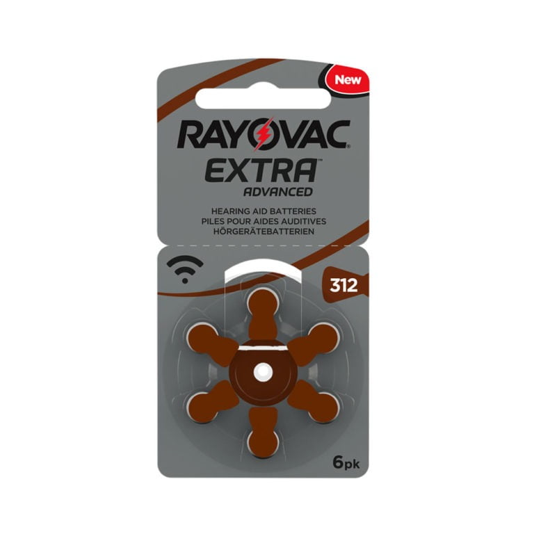 Rayovac Size 312 Hearing Aid Batteries Zinc Air Extra Pack Of 6