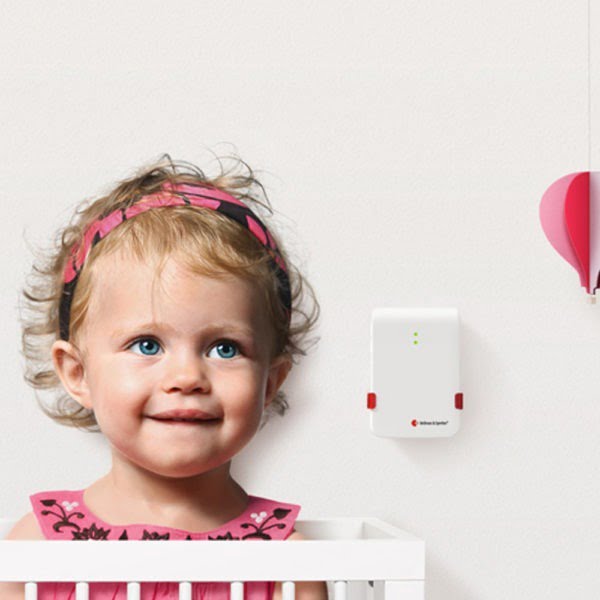 Bellman baby monitor wall mounted next to infant child