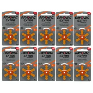 Rayovac Hearing Aid Batteries Box of 10 x 6pk