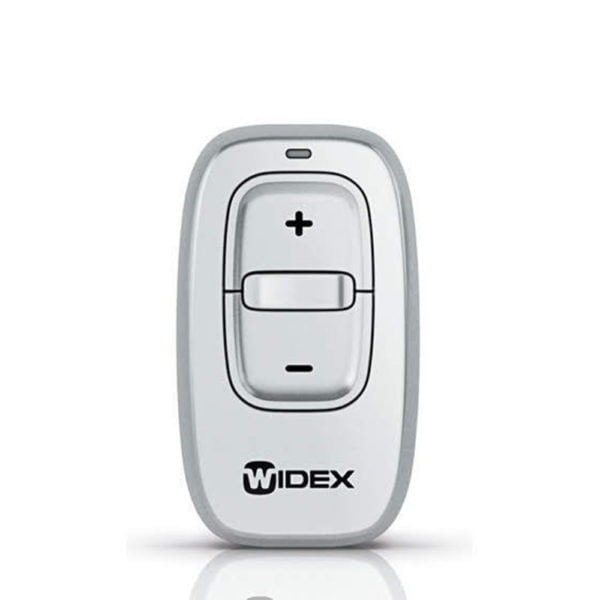 Widex RC-DEX remote control on white background