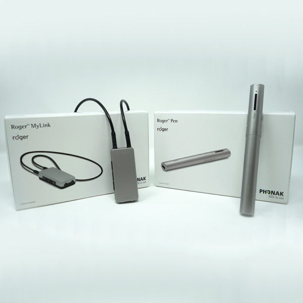 Roger Pen And MyLink next to boxes