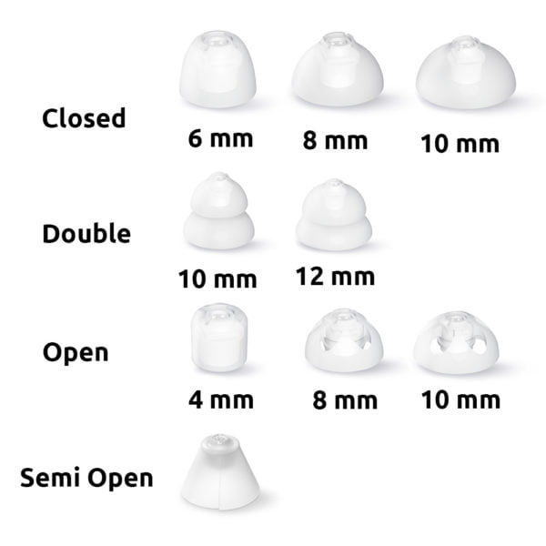 Different Hearing Aid Domes and Sizes