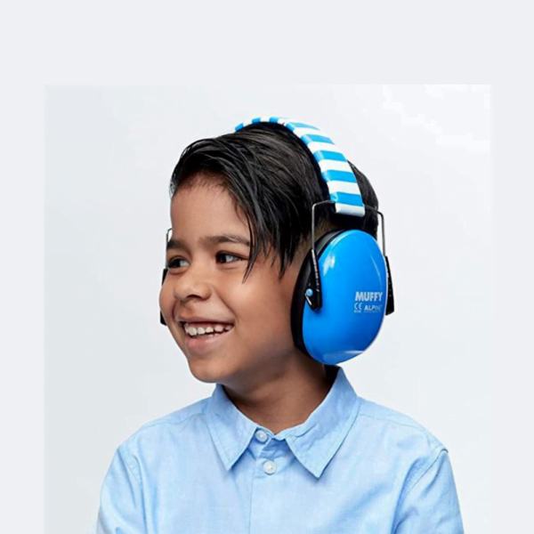 Child Wearing Alpine Muffy Kids Protective Earmuffs