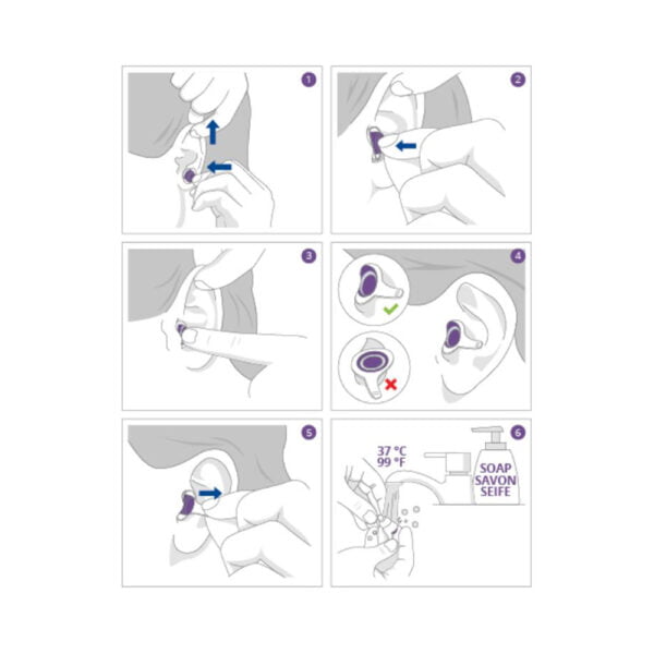 Alpine SleepDeep Earplugs Visual Instructions